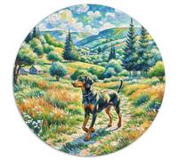Doberman Pinscher 1000 Pièces Puzzle Circulaire Animal de Compagnie Chien Puzzle Adulte pour Enfants Pression Réduite Puzzle Jeu D'Intelligence Décoration pour Enfants Cadeau 1000pcs (67.5x67.5cm)
