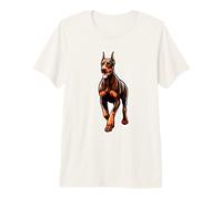 Doberman Pinscher Dobermann Rouge Doberman Brun T-Shirt Haut de Gamme