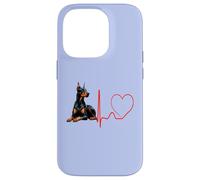 Doberman Pinscher Dog Heartbeat Funny Mes Chiens sont Mon Cardio Coque pour iPhone 14 Pro