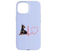 Doberman Pinscher Dog Heartbeat Funny Mes Chiens sont Mon Cardio Coque pour iPhone 15