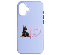 Doberman Pinscher Dog Heartbeat Funny Mes Chiens sont Mon Cardio Coque pour iPhone 16