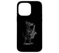 Doberman Pinscher jouant du saxophone Jazz Musique Amoureux des chiens Coque pour iPhone 14 Pro Max