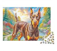 Doberman Pinscher Puzzle 1000 Piece pour Adultes Et Adolescents Âgés De 14 Ans Et Plus, Jeu De Défi Intellectuel Puzzles 52x38cm/1000pcs