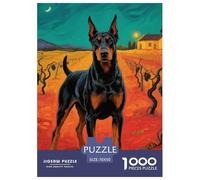 Doberman Pinscher Puzzle 1000 Pièces Détente & Relaxation Chien Mignon Puzzle De Qualité Supérieure pour Adultes Et Enfants À Partir De 14 Ans70x50cm/1000pcs