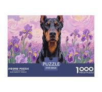 Doberman Pinscher Puzzle 1000 Pièces Détente & Relaxation Chien Mignon Puzzle Difficile Impossible pour Adultes Adultes Et Enfants Dès 14 Ans38x26cm/1000pcs