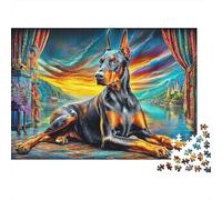 Doberman Pinscher Puzzle 1000 Pièces Difficile Puzzles pour Adults DIY Jigsaw Puzzle Casse-tête De Jeu Familial Jouets De Défi 52x38cm/1000pcs