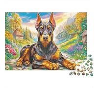 Doberman Pinscher Puzzle 1000 Pièces, Difficile Puzzles pour Adults Enfant, Jeu De Défi Intellectuel 70x50cm/1000pcs