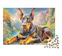 Doberman Pinscher Puzzle 1000 Pièces pour Adults Et Enfants, Jeu De Défi Intellectuel Puzzles38x26cm/1000pcs