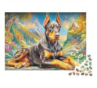 Doberman Pinscher Puzzle 1000 Pièces pour Adults Et Enfants, Jeu De Défi Intellectuel Puzzles70x50cm/1000pcs