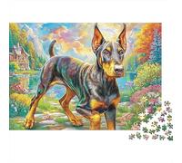 Doberman Pinscher Puzzle 1000 Pièces, Puzzles Difficiles, Adaptés Aux Adultes Et Aux Enfants, Jeu De Défi Intellectuel 38x26cm/1000pcs