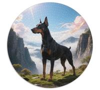 Doberman Pinscher, Puzzle Circulaire 1000 Pièces Enrichi Dechien de Compagnie, pour Esprit Curieux Et Aimant Les Défis Visuels 1000pcs (67.5x67.5cm)