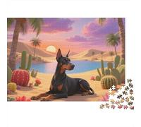 Doberman Pinscher Puzzle Coloré 1000 Pièces Pet Mignon Adultes Enfants Jeux Cadeaux Décoration pour La Maison Le Puzzle Jeux Éducatifs 1000pcs (75x50cm)