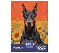 Doberman Pinscher Puzzle De 1000 Pièces pour Adultes Jeux Éducatif Défi Jouets Cadeaux Chien Mignon Puzzle De Qualité Supérieure Enfants Dès 14 Ans38x26cm/1000pcs