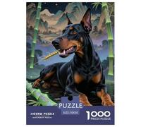 Doberman Pinscher Puzzles De 1000 Pièces pour Toute La Famille Pet Mignon Classiques Jeu D' Impossible, Le Cadeau Parfait 70x50cm/1000pcs