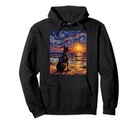 Doberman Pinscher Starry Night Dobie at The Beach Illustration Sweat à Capuche