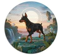 Doberman Pinscher1000 Pièces pour Puzzles pour Adultes Et Enfants Chien de compagniePuzzle Rond, Jeu Éducatif, Challenge Toy, Jouets Éducatifs, Difficile, Impossible1000pcs (67.5x67.5cm)