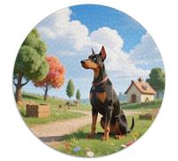 Doberman Pinscher1000 Pièces Puzzles pour Adultes Et Enfants Chien de compagniePuzzle Circulaire, Doodle Puzzle, Décompression, Cadeau, Jouets Éducatifs, Difficile, Impossible1000pcs (67.5x67.5cm)