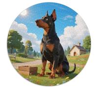 Doberman Pinscher1000 Pièces Puzzles pour Adultes Et Enfants Chien de compagniePuzzle Circulaire, Jeu D'Intelligence, Art, Décoration, Cadeau, Difficile, Impossible1000pcs (67.5x67.5cm)