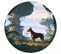 Doberman Pinscher1000 Pièces Puzzles pour Adultes Et Enfants Chien de compagniePuzzle Circulaire, Puzzle Familial, Pression Réduite, Décoration, Cadeau, Difficile, Impossible1000pcs (67.5x67.5cm)