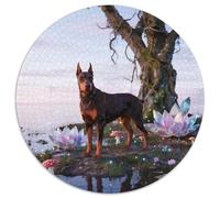 Doberman Pinscher1000 Pièces Puzzles pour Adultes Et Enfants Chien de compagniePuzzle Rond, Jeu D'Intelligence, Art, Cadeau, Difficile, Impossible1000pcs (67.5x67.5cm)