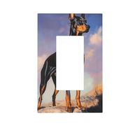 Doberman Plaque murale pour interrupteur mural à bascule simple 1 gang Décoration de prise de courant pour la maison, la cuisine, la salle de bain