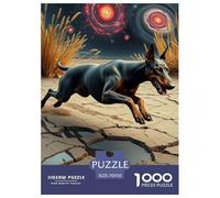 Doberman Puzzle 1000 Pièces Cadeau Unique Chien Jeu Éducatif Défi Jouet À De Qualité Supérieure Peinture Art pour Adultes Enfants 70x50cm/1000pcs
