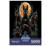 Doberman Puzzle 1000 Pieces Cadeau Unique Jeu Éduchatif Challenge Toy À De Qualité Supérieure Peinture Art pour Adultes Et Enfants À Partir De 12 Ans 70x50cm/1000pcs