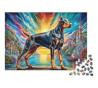 Doberman Puzzle 1000 Pièces, Difficile Puzzles pour Adults Enfant, Jeu De Défi Intellectuel 38x26cm/1000pcs