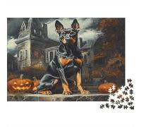 Doberman Puzzle 1000 Pièces Jouet en Bois Divertissement Créatif Décoration Intérieure Architecture Gothique Challenge Toy Adultes Et Enfants À Partir De 14 Ans 1000pcs (75x50cm)