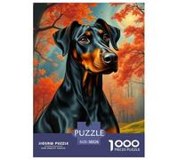 Doberman Puzzles 1000 Pieces Cadeau Unique Chien Jeu Éducatif Challenge Toy À De Qualité Supérieure Peinture Art pour Adultes Et Enfants À Partir De 14 Ans 38x26cm/1000pcs