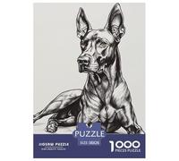 Doberman Puzzles Divertissement Créatif Pièces Parfaitement Assorties 1000 Pièces Chiens Casse-tête Qualité Premium pour Adultes 38x26cm/1000pcs