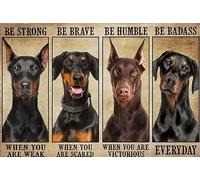 Doberman, Sois Fort Quand Tu ES Faible Tapis De Porte Antidérapant Tapis De Bain Antidérapant Absorbant Paillasson pour Intérieur Accessoires Maison Balcon 40 X 60Cm