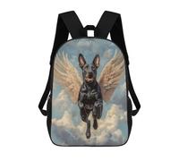 Doberman with Angel Wings Pet Loss Memorial Sacs À Dos Pour Enfants, Sac À Dos Scolaire, Sac À Dos Imprimé En 3D Pour Enfants, Sac À Dos De Voyage, Sac À Livres, Sac D'école Pour Enfants 17inch