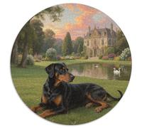 Doberman1000 Pièces Puzzles pour Adultes Et Enfants ChienPuzzle Rond, Jeu Éduchatif, Challenge Toy, Jouets Éduchatifs, Difficile, Impossible1000pcs (67.5x67.5cm)