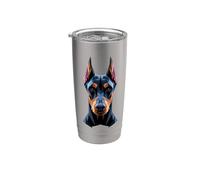 Dobermann Chien Motif Chien de Garde Amour Fiers Dobermans Gobelet isotherme en acier inoxydable double paroi