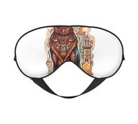 Dobermdog Masque de sommeil avec col rouge imprimé debout avec sangle réglable confortable pour voyage, yoga, sieste, sommeil et relaxation