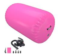 DOBESTS Air Track Tapis de Gymnastique Gonflable, Air Floor Mat, 10cm / 20cm Haut Tapis Entraînement, Tapis de Gymnastique 2/3/4/5/6 m, Gym Tumbling avec Pomp a air (rose, 100x60 cm)