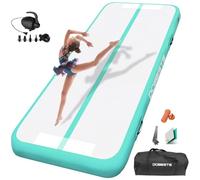 DOBESTS Air Track Tapis de Gymnastique Gonflable, Air Floor Mat, 10cm / 20cm Haut Tapis Entraînement, Tapis de Gymnastique 2/3/4/5/6 m, Gym Tumbling avec Pomp a air (vert, 500x100x10 cm)