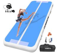 DOBESTS Air Track Tapis de Gymnastique Gonflable, Air Floor Mat, 10cm / 20cm Haut Tapis Entraînement, Tapis de Gymnastique 2/3/4/5/6 m, Gym Tumbling avec Pomp a air (bleu, 400x100x20 cm)