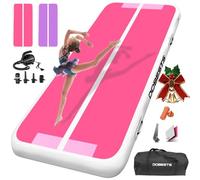 DOBESTS Air Track Tapis de Gymnastique Gonflable, Air Floor Mat, 10cm / 20cm Haut Tapis Entraînement, Tapis de Gymnastique 2/3/4/5/6 m, Gym Tumbling avec Pomp a air (rose et violet, 600x100x20 cm)