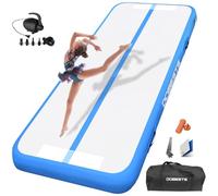 DOBESTS Air Track Tapis de Gymnastique Gonflable, Air Floor Mat, 10cm / 20cm Haut Tapis Entraînement, Tapis de Gymnastique 2/3/4/5/6 m, Gym Tumbling avec Pomp a air (bleu, 600x100x10 cm)