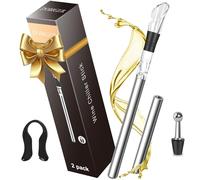 DOBIGER 2PCS Rafraichisseur de Bouteille de Vin Bâton, 5 en 1 Rafraîchisseur à Vin Bâton en Acier Inoxydable avec Aérateur + Bec Verseur Anti-Goutte + Coupe-Capsule