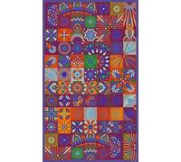 DobleUve Estudio Tapis Vinyle 1 | Violet | 140x200 cm | Tapis Cuisine | Tapis de Salon Antidérapant Antifongique Ignifuge | Tapis Enfants | Tapis Bain PVC | Tapis PVC