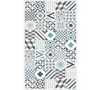 DobleUve Estudio Tapis Vinyle 18 | Bleu | 140x200 cm | Tapis Cuisine | Tapis de Salon Antidérapant Antifongique Ignifuge | Tapis Enfants | Tapis Bain PVC | Tapis PVC