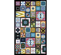 DobleUve Estudio Tapis Vinyle 2 | Noir | 80x200 cm | Tapis Cuisine | Tapis de Salon Antidérapant Antifongique Ignifuge | Tapis Enfants | Tapis Bain PVC | Tapis PVC