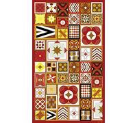 DobleUve Estudio Tapis Vinyle 2 | Orange | 140x200 cm | Tapis Cuisine | Tapis de Salon Antidérapant Antifongique Ignifuge | Tapis Enfants | Tapis Bain PVC | Tapis PVC
