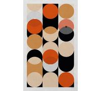 DobleUve Estudio Tapis Vinyle 48 Orb - Beige - 180x305 cm - Tapis Cuisine et Salon Antidérapant, Antifongique, Ignifuge - Pour Enfants et Salle de Bain - PVC