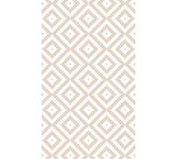 DobleUve Estudio Tapis Vinyle Géométrique | Beige | 160x200 cm | Tapis Cuisine | Tapis de Salon Antidérapant Antifongique Ignifuge | Tapis Enfants | Tapis Bain PVC | Tapis PVC