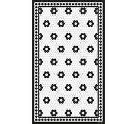 DobleUve Estudio Tapis Vinyle Rosetas Noir 100x150 | Tapis de Salon Antidérapant Antifongique Ignifuge | Tapis Enfants et Bain PVC