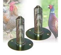 Doblit Lot de 2 mangeoires en spirale robustes avec ressort à fixer sur une mangeoire pour poulets, poules, volailles sauvages et faisans